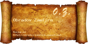 Obradov Zamfira névjegykártya